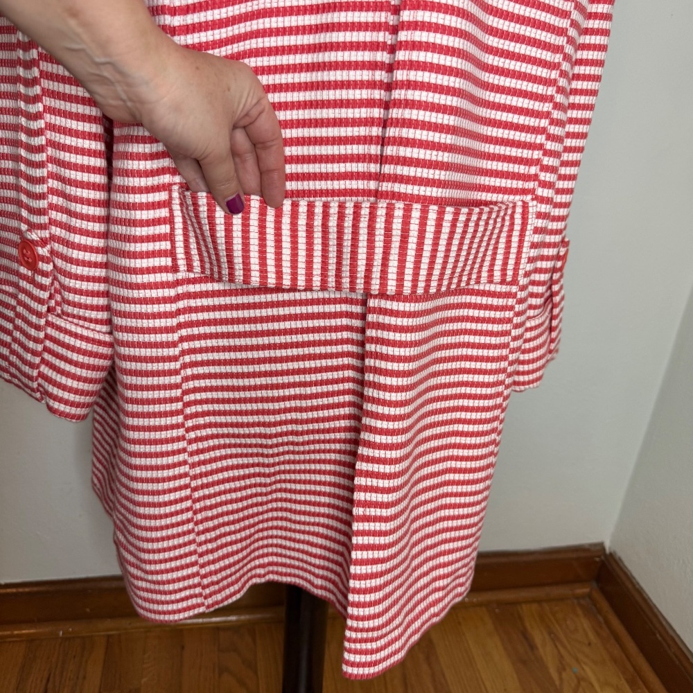 Peter Nygard Women's Knit Coat Jacket Striped Orange & White Size Large - Picture 6 of 11